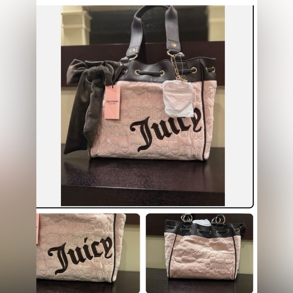 Juicy Couture Soft Pink Tote with Black Accents